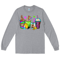 Heather Grey nail art coffee cups Long Sleeve Tee - Zillion Design Studio