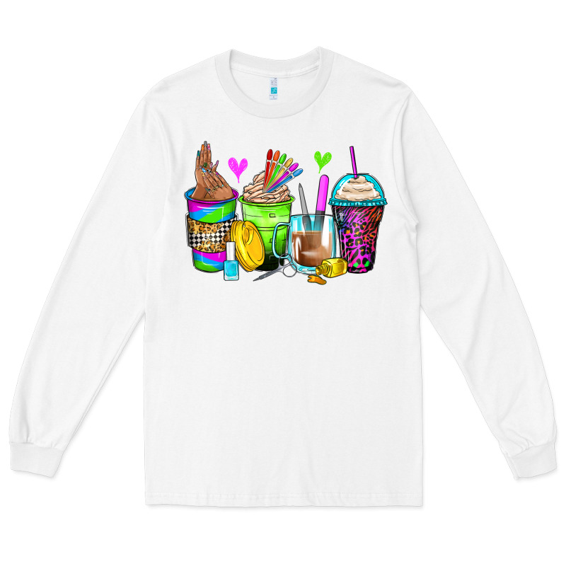Nail Art Coffee Cups Long Sleeve Tee by Zillion Design Studio | Teevron