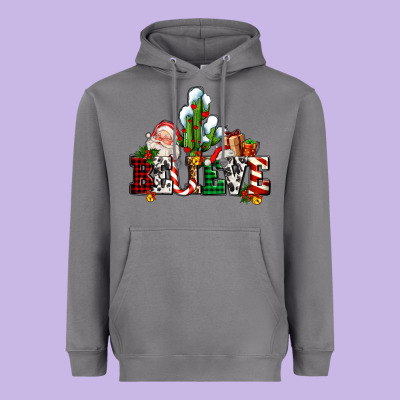 Believe Christmas And Santa Heavyweight Hoodie Designed By Adodesignshop