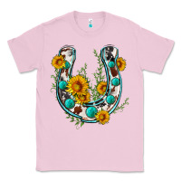 Bubblegum Pink cowhide sunflower horseshoe Classic Tee - Zillion Design Studio