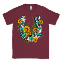 Burgundy cowhide sunflower horseshoe Classic Tee - Zillion Design Studio