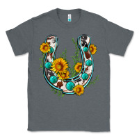 Charcoal Heather cowhide sunflower horseshoe Classic Tee - Zillion Design Studio