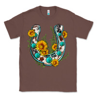 Chestnut cowhide sunflower horseshoe Classic Tee - Zillion Design Studio