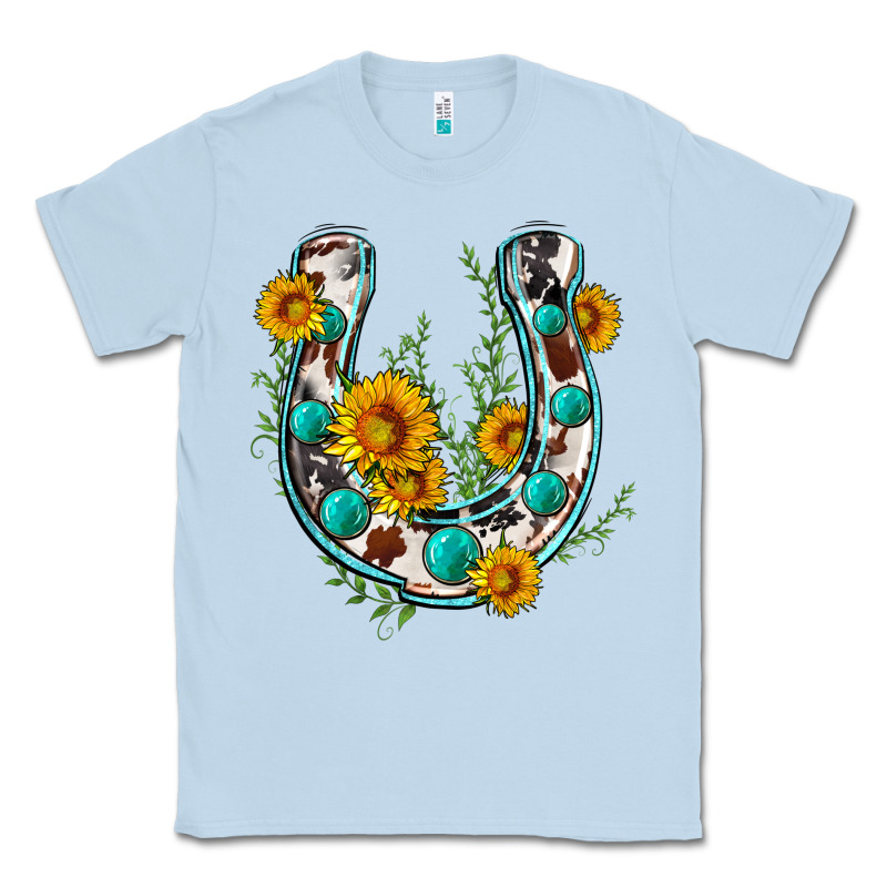 Cowhide Sunflower Horseshoe Classic Tee by Zillion Design Studio | Teevron