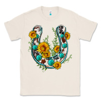 Natural cowhide sunflower horseshoe Classic Tee - Zillion Design Studio
