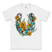 White cowhide sunflower horseshoe Classic Tee - Zillion Design Studio