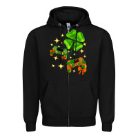Black St. Patrick's Day with game control and clover Zipper Hoodie - Neo Western