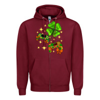 Burgundy St. Patrick's Day with game control and clover Zipper Hoodie - Neo Western