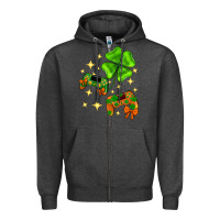 Charcoal Heather St. Patrick's Day with game control and clover Zipper Hoodie - Neo Western