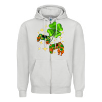 Dove Grey St. Patrick's Day with game control and clover Zipper Hoodie - Neo Western