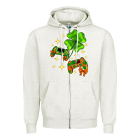 Oatmeal Heather St. Patrick's Day with game control and clover Zipper Hoodie - Neo Western