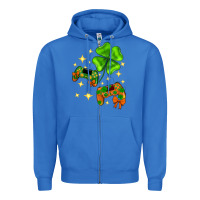 True Royal St. Patrick's Day with game control and clover Zipper Hoodie - Neo Western