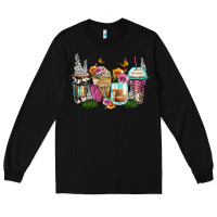 Black floral coffee cups Long Sleeve Tee - Zillion Design Studio