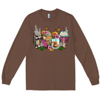 Chestnut floral coffee cups Long Sleeve Tee - Zillion Design Studio