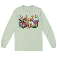 Matcha floral coffee cups Long Sleeve Tee - Zillion Design Studio
