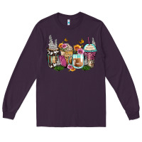 Plum floral coffee cups Long Sleeve Tee - Zillion Design Studio