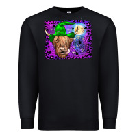Black highland cow halloween Premium Sweatshirt - JahusDesignShop
