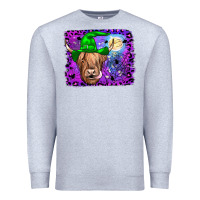 Heather Grey highland cow halloween Premium Sweatshirt - JahusDesignShop
