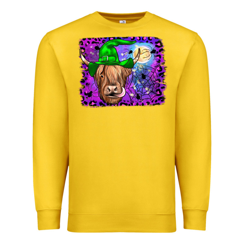 Highland Cow Halloween Premium Sweatshirt by JahusDesignShop | Teevron