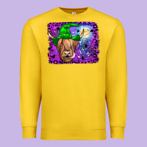 Highland Cow Halloween Premium Sweatshirt Designed By Jahusdesignshop