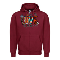 Burgundy for the love of halloween Zipper Hoodie - CowhideDigitalArt