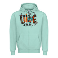 Seafoam for the love of halloween Zipper Hoodie - CowhideDigitalArt