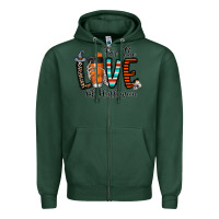 Sports Green for the love of halloween Zipper Hoodie - CowhideDigitalArt
