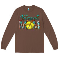 Chestnut western blessed mom with softball Long Sleeve Tee - texasbilliewilder
