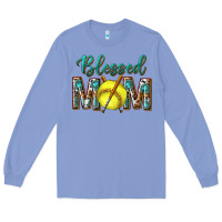 Colony Blue western blessed mom with softball Long Sleeve Tee - texasbilliewilder