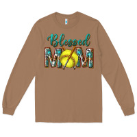 Toasted Coconut western blessed mom with softball Long Sleeve Tee - texasbilliewilder