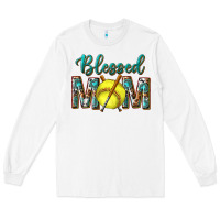 White western blessed mom with softball Long Sleeve Tee - texasbilliewilder