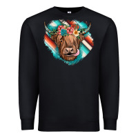 Black highland cow serape Premium Sweatshirt - JahusDesignShop
