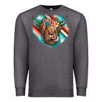 Charcoal Heather highland cow serape Premium Sweatshirt - JahusDesignShop
