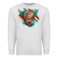 Oatmeal Heather highland cow serape Premium Sweatshirt - JahusDesignShop