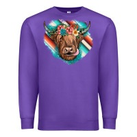 Purple highland cow serape Premium Sweatshirt - JahusDesignShop