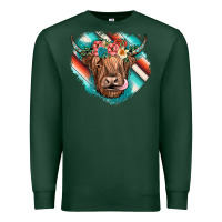 Sports Green highland cow serape Premium Sweatshirt - JahusDesignShop