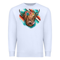 White highland cow serape Premium Sweatshirt - JahusDesignShop