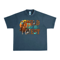 Midnight Navy wild like west Urban Heavy Tee - texasbilliewilder
