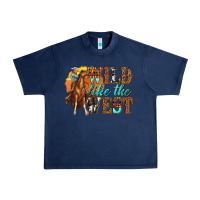 Navy wild like west Urban Heavy Tee - texasbilliewilder