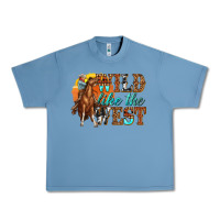 Pebble Blue wild like west Urban Heavy Tee - texasbilliewilder