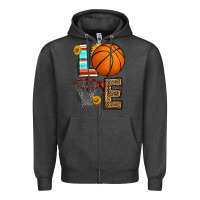 Charcoal Heather western basketball love Zipper Hoodie - HRA Design Shop