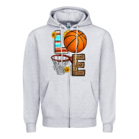 Heather Grey western basketball love Zipper Hoodie - HRA Design Shop