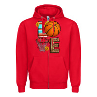 Red western basketball love Zipper Hoodie - HRA Design Shop