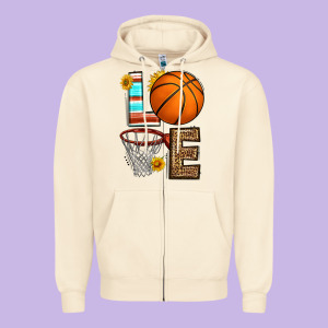 Western Basketball Love Zipper Hoodie Designed By Hra Design Shop