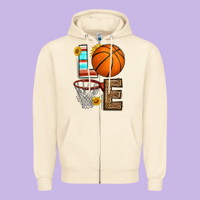 Western Basketball Love Zipper Hoodie Designed By Hra Design Shop