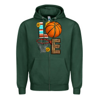 Sports Green western basketball love Zipper Hoodie - HRA Design Shop