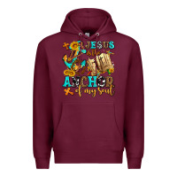 Burgundy jesus is the anchor of my soul Premium Hoodie - AdoDesignShop