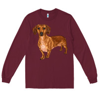 Burgundy dachshund Long Sleeve Tee - RanaPortraitStore