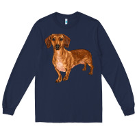 Navy dachshund Long Sleeve Tee - RanaPortraitStore