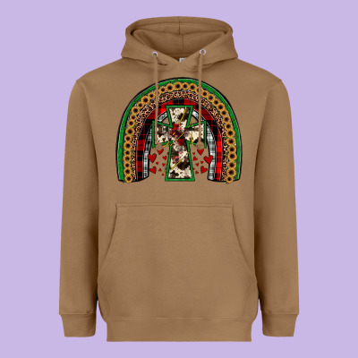 Cross Rainbow Heavyweight Hoodie Designed By Jahusdesignshop